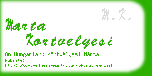 marta kortvelyesi business card